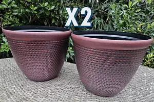 Large 36cm Cromarty Planter Box Of 2 Antique Copper Hard Plastic BRAND NEW! - Picture 1 of 6