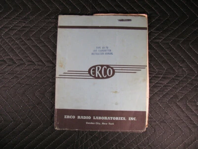 Manual de instrucciones transmisor UHF original Erco Radio Laboratories tipo 361-TB Foto 1 de 4