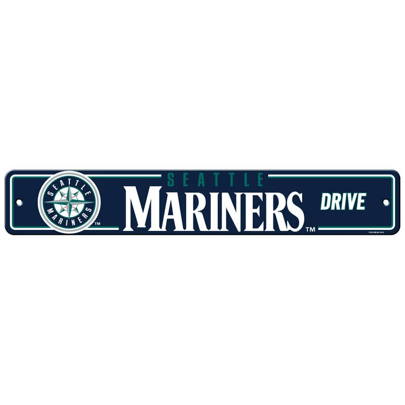 Letrero de calle de plástico de 4"x24" de los Seattle Mariners MLB Banner Avenue Foto 1 de 1