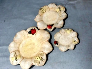 lot 3 Rende Oreks CANDLE HOLDERS S-M- L (4.5, 7, 8.5") Ladybug Dragonfly Bee - Picture 1 of 11