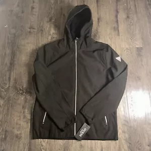 GUESS Men's Softshell Jacket w/ Hood - Guess Zip Up Jacket Medium (OLIVE GREEN) - Picture 1 of 3