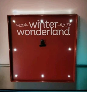 Fetco LED Schild Metall rot Staffelei Winter Wonderland mit Foto Notiz Clip 9" x 9" - Bild 1 von 16