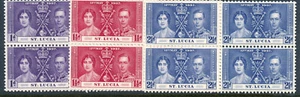 ST LUCIA 1937 CORONATION BLOCKS OF 4 MNH - Picture 1 of 1