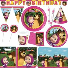 MASHA AND THE BEAR Party Supplies Decoration Birthday Tableware Gifts Balloons