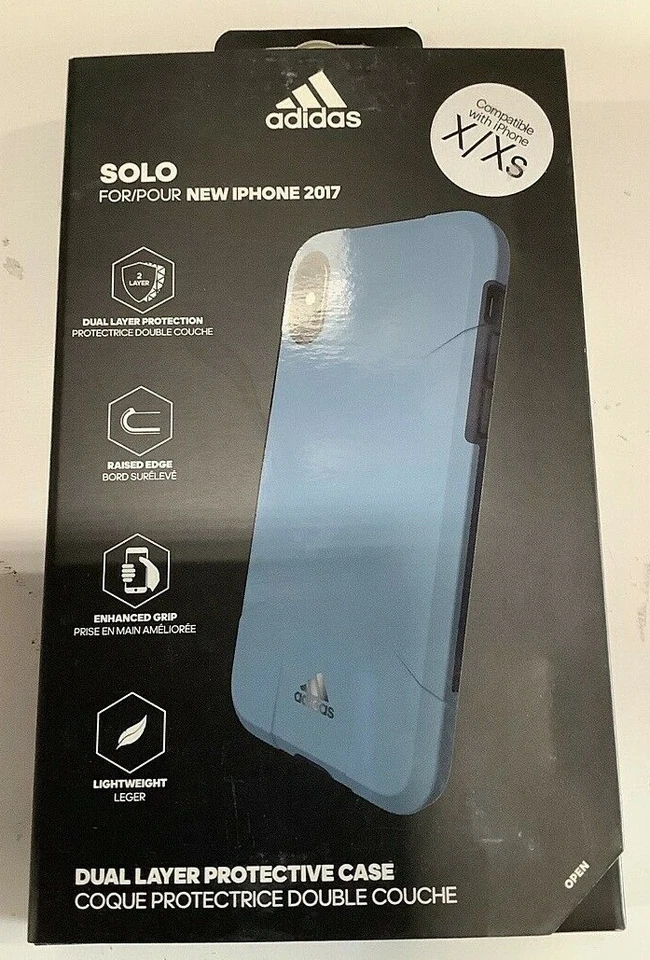 NUEVA Funda Híbrida Adidas Serie Solo 2 Capas para Apple iPhone X/XS Azul Foto 1 de 1