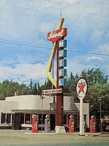 Ideal Motel Multiview With Texaco Station 1960 Vintage Postcard Rawlins, Wyoming - Picture 1 of 3