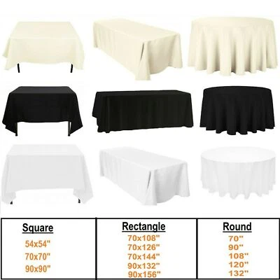 Table Cloth Rectangular, Round, Square Party Tablecloths Washable Table Covers - Image 1 of 4