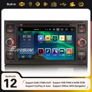 7 Zoll DAB+ Android 12 Autoradio für Ford Fiesta Fusion Kuga Transit Galaxy 4+64GB - Bild 1 von 12
