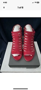 Vince Camuto US 8.0 M Fiesta Red Lux Kid Suede Shootie -Style VC - Briaz - Picture 1 of 5