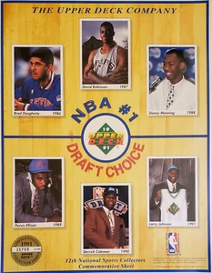 1991 NBA #1 Draft Choice Upper Deck Limited Edition Commemorative Sheet #1323 - Picture 1 of 3