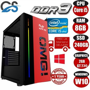 FAST Gaming Computer PC Intel Core i5 8GB 240GB SSD Windows 10 2GB Nvidia GT730