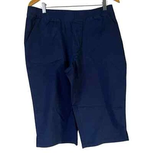 DENIM & CO Easywear Twill Tall Relaxed Pull-On Skimmer Navy XL - Picture 1 of 6