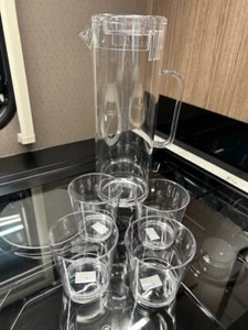 Jarra de plástico de 1,7 ltr + 4 vasos de policarbonato Ultima 9 oz a medida caravana camping - Imagen 1 de 7