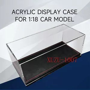 Acrylic Display case show case With black PU Leather Base For 1/18 Car Model - Picture 1 of 10