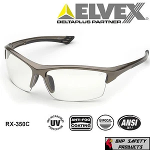 ELVEX SONOMA RX-350C LETTORE BIFOCALE OCCHIALI DI SICUREZZA LENTI TRASPARENTI ANTIAPPANNAMENTO (1.0-3.0) - Foto 1 di 1