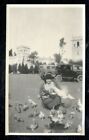 Vintage Photo FLAPPER ERA WOMAN FEEDS THE BIRDS VTG CARS Early Americana 1920's