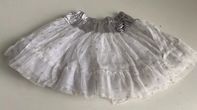 Mona Michelle Tulle Skirt Girls Size M (8) Silver Sparkle Elastic Waist Lined - Image 1 of 4