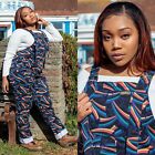 Run And Fly Shooting Stars Print Dungarees In Twill Cotton By Unisex