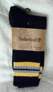 2 Pairs TIMBERLAND Cotton Rib Crew Casual Socks Mens Size 10-13 NEW NWT - Picture 1 of 1