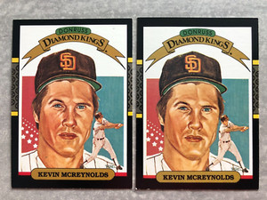 (2) 1987 Donruss KEVIN MCREYNOLDS "Diamond King Ribbon" Error Correct Cards #14