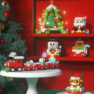 2pcs Reindeer Puzzle Assembling Bricks Christmas Doll Ornament New Year Gift - Picture 1 of 22