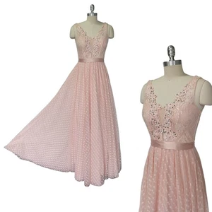 Vintage Y2K Fairytale Pink Prom Dress Size 3 City Triangles Lace Princess Tulle - Picture 1 of 11