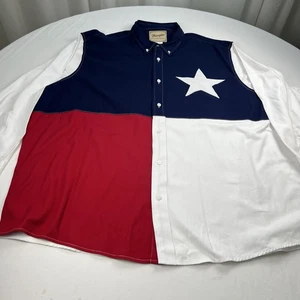 Wrangler Western Hemd Herren 3XL rot weiß blau Texas Lone Star State Cowboy - Bild 1 von 7