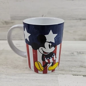 Disney Mickey Mouse American Flag Classic Mug Cup Coffee Stars Stripes - Picture 1 of 6
