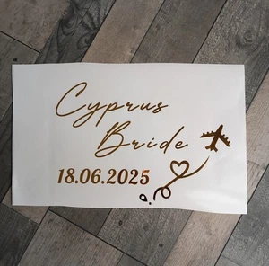 Wedding Dress Storage Travel Box Vinyl Sticker Personalised Cabin Box Sticker - Picture 1 of 9