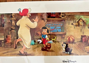 Cartel publicitario de Walt Disney Pinocho 38X20 para libro Gil Dicicco - Imagen 1 de 5
