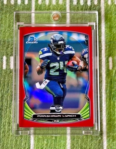 2014 Topps Bowman Chrome NFL Marshawn Lynch Red Refractor /25 SP Seahawks📈🔥 - Picture 1 of 2