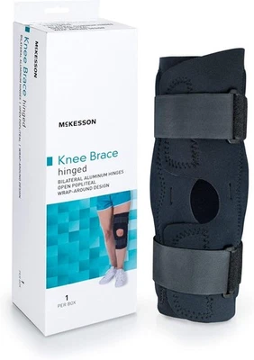 McKesson Open Patella/Open Popiteal Hinged Knee Brace (Black) Medium - Изображение 1 из 3