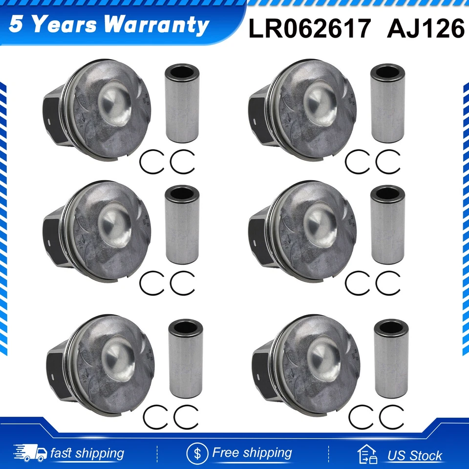 Conjunto de pistón sobrealimentado para Jaguar Land Rover 3,0 L V/STD AJ126 con anillos Foto 1 de 4