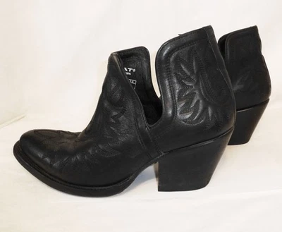 Ariat Dixon Women Black Leather Ankle Boots Size 9.5B Snip Toe Embroidery - Image 1 of 4