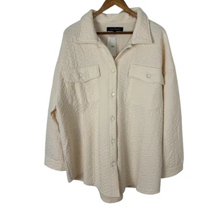 Simply Southern NEW Ivory Shacket Quilted XXL Comfy Casual Neutral Minimalist - Picture 1 of 10