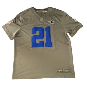 Camiseta Nike NFL Dallas Cowboys Ezekiel Elliott XXL Salute to Service #21 *Mancha* - Imagen 1 de 8