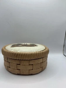 Longaberger Homestead rara caja de recuerdo de cerámica ovalada - Imagen 1 de 5
