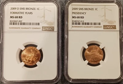 2009 P D NGC MS68 SMS LINCOLN COPPER BRONZE CENT (2) Formative Years Presidency - Image 1 of 4
