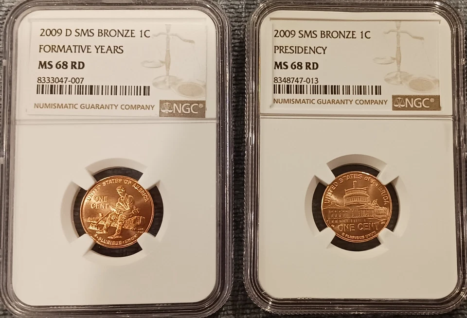 2009 P D NGC MS68 SMS LINCOLN COPPER BRONZE CENT (2) Formative Years Presidency - Image 1 of 4