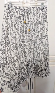 Indigo Rose Boho Skirt Cottagecore Coastal Elastic Hippie Wrinkle Medium U-7 - Picture 1 of 11