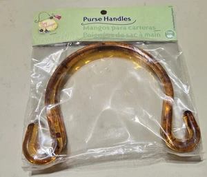 Purse Handle NIB Pair Curved Bag Boutique Plastic Brown 13 cm 5 inches - Picture 1 of 8