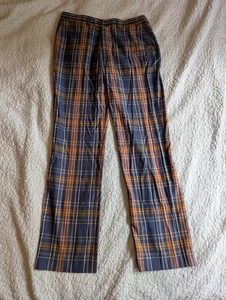 Pantalones de golf Galvin Green W34 L33 para hombre pantalones regulares a cuadros naranja azul - Imagen 1 de 7