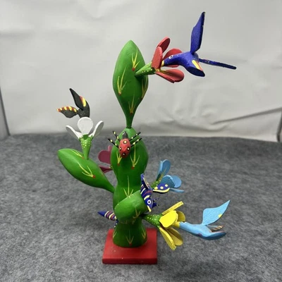 Manuel Jimenez Oaxaca Alebrije Wood Carving Cactus Hummingbirds Signed Folk Art - Image 1 of 4