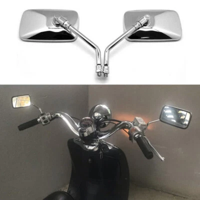 Espejos retrovisores rectangulares cromados para motocicleta 10 mm para Honda Shadow Aero 750 EE. UU. Foto 1 de 4