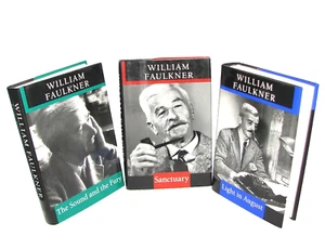 Lot of 3 William Faulkner Books-The Sound and the Fury/Sanctuary/Light In August - Bild 1 von 2