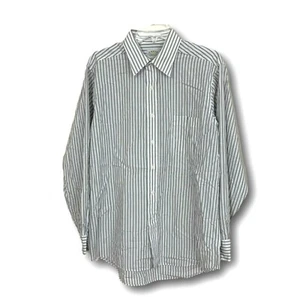 Eagle Shirtmaker's Shirt Size Large 16/34-35 L/S Striped Gray/White Office Z1 - Picture 1 of 5