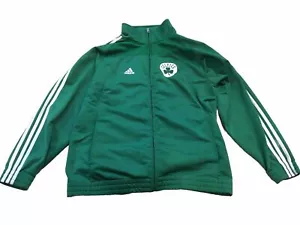 Adidas Jacket Youth M 10/12 Green NBA Boston Celtics Warm Up Basketball Full Zip - Picture 1 of 8