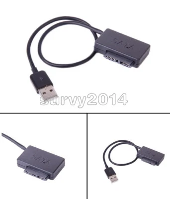 SATA Slimline to USB 2.0 Adapter Cable for Laptop CD DVD Rom Drive 7+6 13Pin - Image 1 of 4