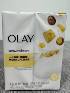 Olay Ultra Moisture Shea Butter Beauty Bar 3.17 oz (2 Bars) Ultra Moisture New - Picture 1 of 1