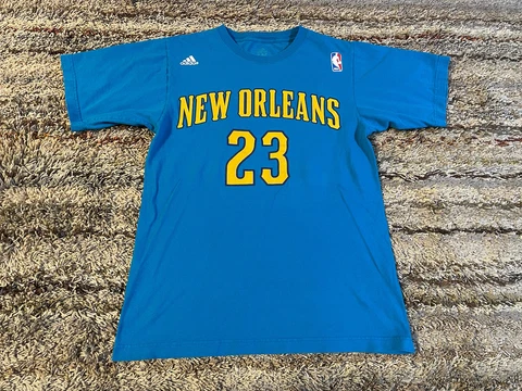 Adidas Anthony Davis NBA New Orleans Pelicans Shirt Blue Mens Size Small Vintage Cover